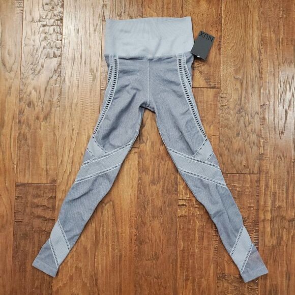 nux Principle Leggings Gray Jacquard S NWT - Picture 5 of 9